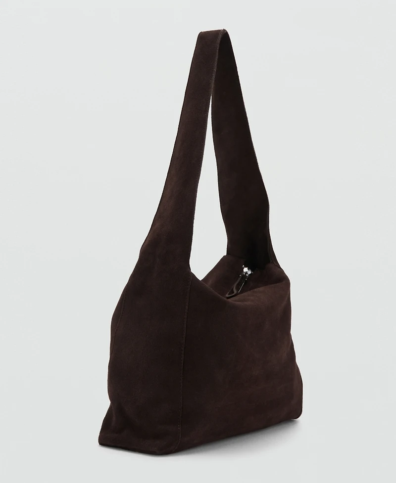 Mango Women's Suede Shopper Bag