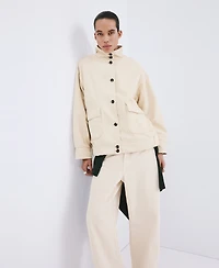 Mango Women's Stand-Up Collar Denim Parka