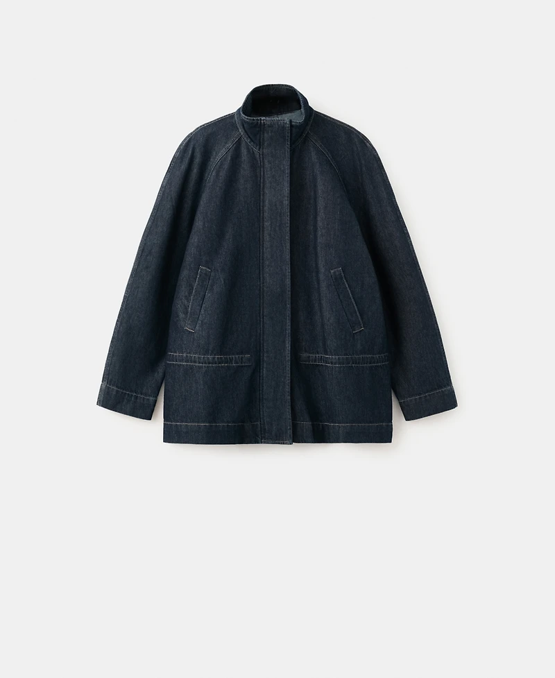 Mango Women's Gathered-Waist Denim Parka