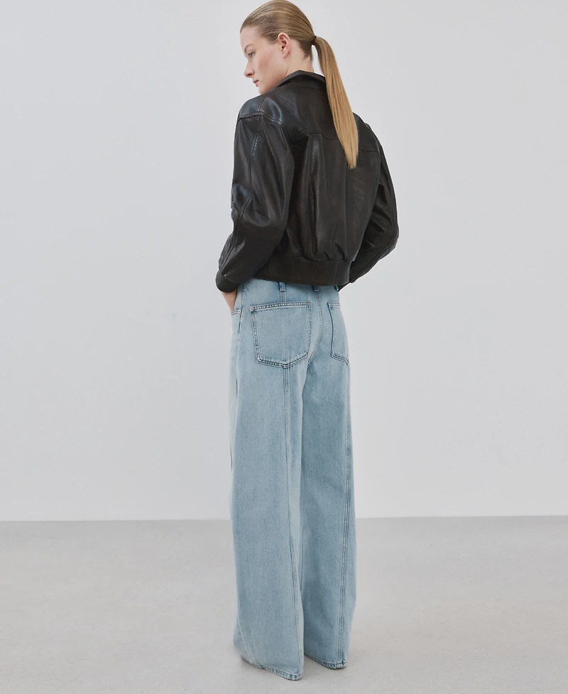 Mango Women's Seams Detail Balloon Jeans