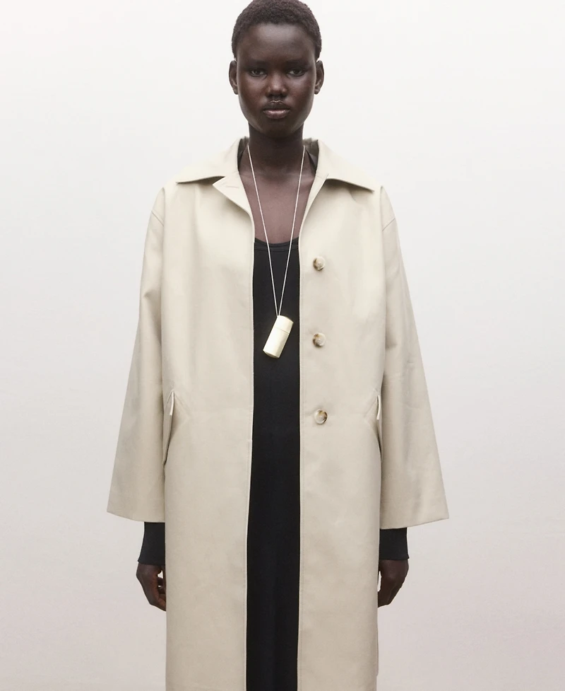 Mango Women's Cotton Pockets Trench Coat