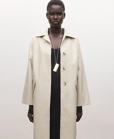 Mango Women's Cotton Pockets Trench Coat