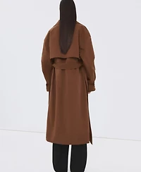 Mango Women's Long Double-Breasted Trench Coat