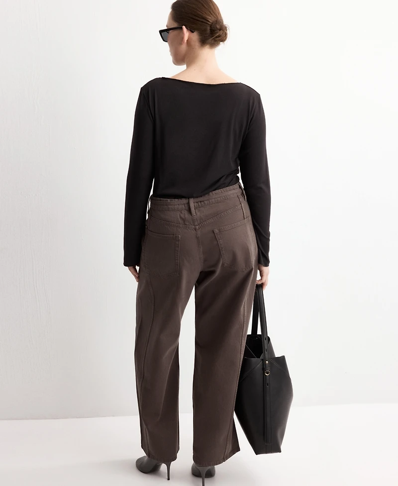 Mango Women's Drawstring Wide-Leg Jeans