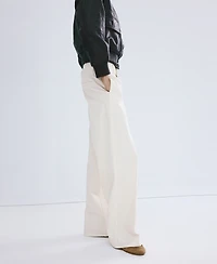 Mango Women's Wide Leg Mid-Rise Jeans