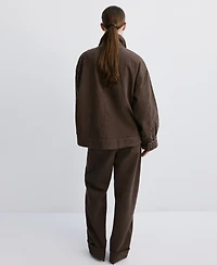 Mango Women's Cuffed Hem Balloon Jeans