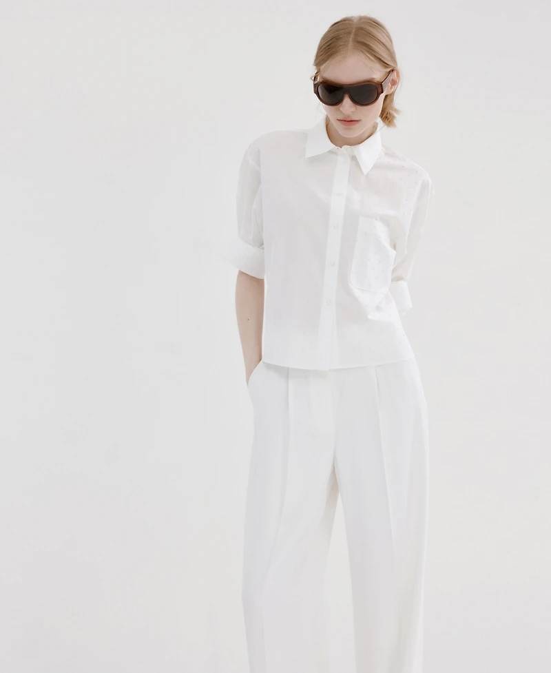 Mango Women's Pocket Cultivated Pearl Shirt