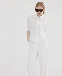 Mango Women's Pocket Cultivated Pearl Shirt