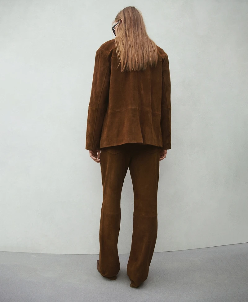 Mango Women's Straight-Fit Leather Pants