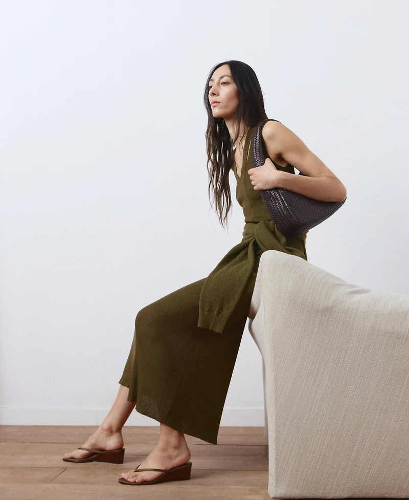 Mango Women's Fine-Knit Flared Dress