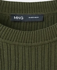 Mango Women's Ribbed Knit T-Shirt