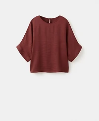 Mango Women's Three-Quarter-Sleeve Blouse