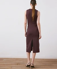 Mango Women's Fitted V-Neck Dress