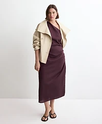 Mango Women's Side Slit Asymmetrical Dress