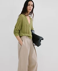 Mango Women's Knitted Braided Cardigan