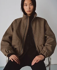 Mango Women's Houndstooth High-Neck Jacket