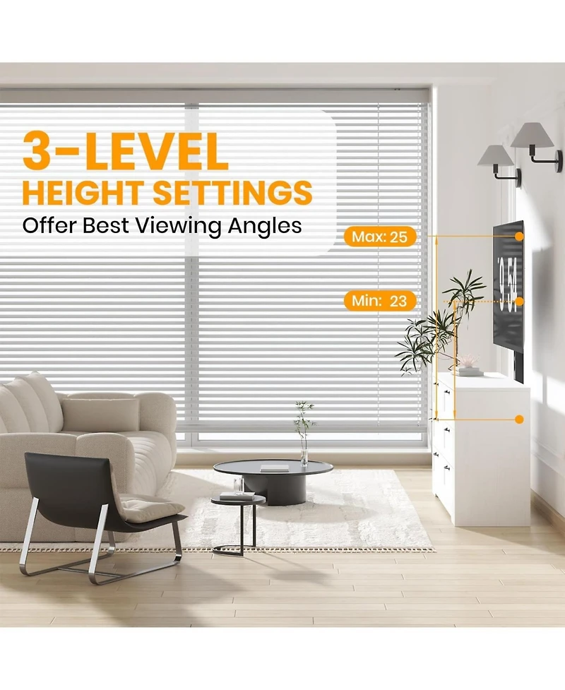 gaomon Tv Stand with Mount and 6 Drawers Storage Fits TVs, Entertainment Center w/Height Adjustable Mount for Living Room