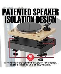 AudioSource Vinyl Record Player, All-in-one Turntable with 2.1 Channel Built-in Speaker, Bluetooth 5.4, 120W, Built-in Subwoofer