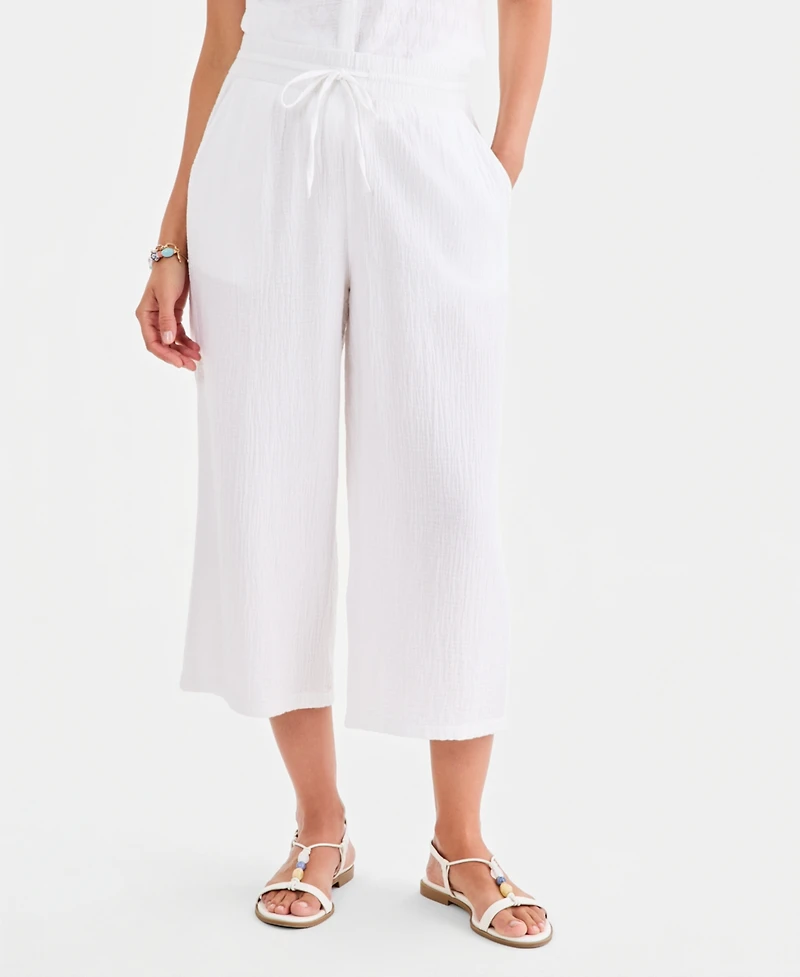 Style & Co Women's Cotton Gauze Pull-On Capri Pants, Macy's Exclusive