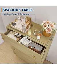 gaomon Farmhouse 5-Drawer Dresser, 44" Tall Rustic Wooden Chest with Bar Handles, Large Drawer Organizer for Bedroom, Living Room, Hallway