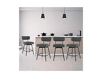 Slickblue 25 Inch 2-Piece Modern Upholstered Bar Stools with Back and Footrests