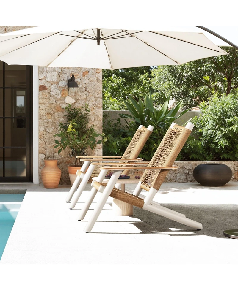 Mondawe Outdoor Aluminum Chaise Lounge Chair with Cushions