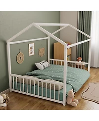 Streamdale Furniture Metal Montessori Design, Safety Rails, Low-to-Ground Frame Bed Frame