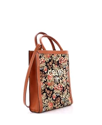 Pre-Owned Celine Small Vertical Cabas Tote Floral Jacquard with Leather