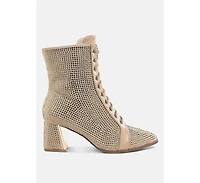 London Rag Women's Calla Rhinestone Embellished Ankle Boots