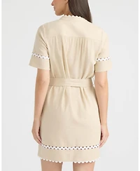 Ellen Tracy Women's Shirt Dress with Ric Rac Detail