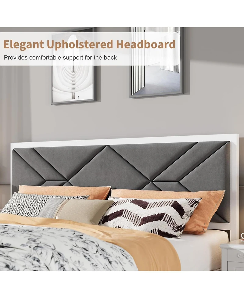 gaomon Led Bed Frame with Storage Headboard & Drawers