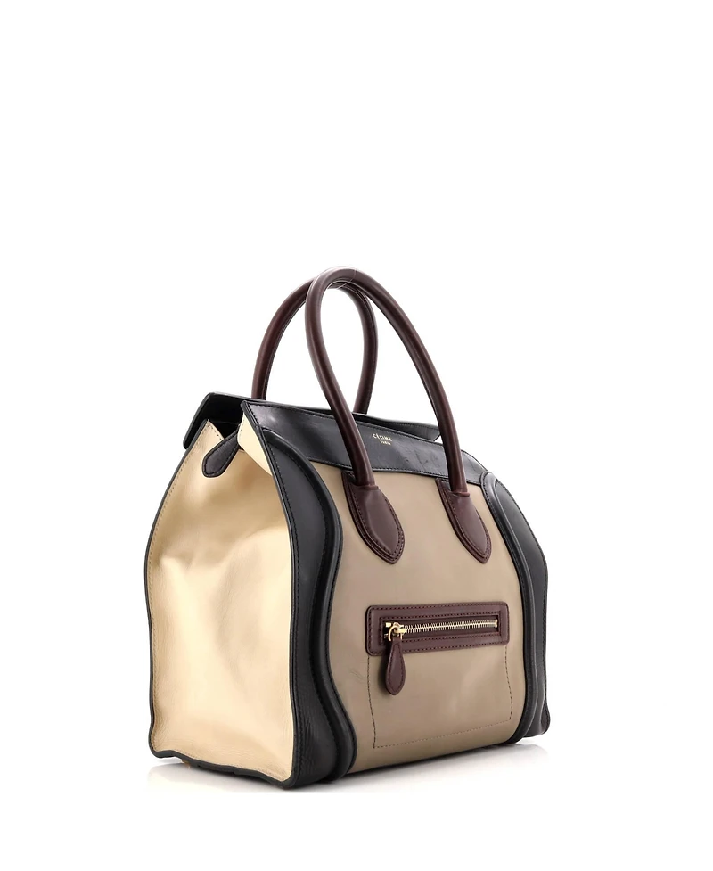 Pre-Owned Celine Mini Bicolor Luggage Bag Leather