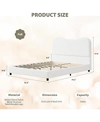 gaomon Boucle Bed Frame with Upholstered Headboard