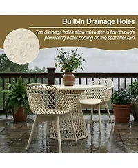 Aoodor Modern Dining Chairs Set of 2, Weather-Resistant Plastic Cafe with Ergonomic Back and Non-Slip Pad, Suitable for Patio, Restaurant