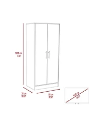 flynama 180 Beery Armoire Bedroom Storage Organizer 71 Inch High with Hanging Rod and Drawer