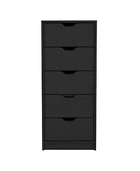flynama Black 5-Drawer Tall Dresser with Pull-Out Storage System