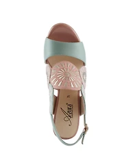 Azura Women's Embroidery Pumps and Heels - Geometric Design, Adjustable Ankle Strap, Transparent Cylindrical Heel