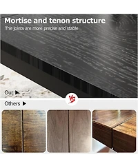 gaomon 79" Industrial Dining Table, Rectangle Kitchen Table, Metal Legs