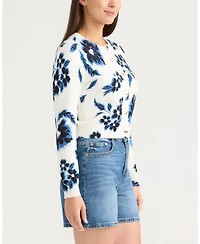 Ellen Tracy Women's Trancy Floral Printed Button Front Cardigan