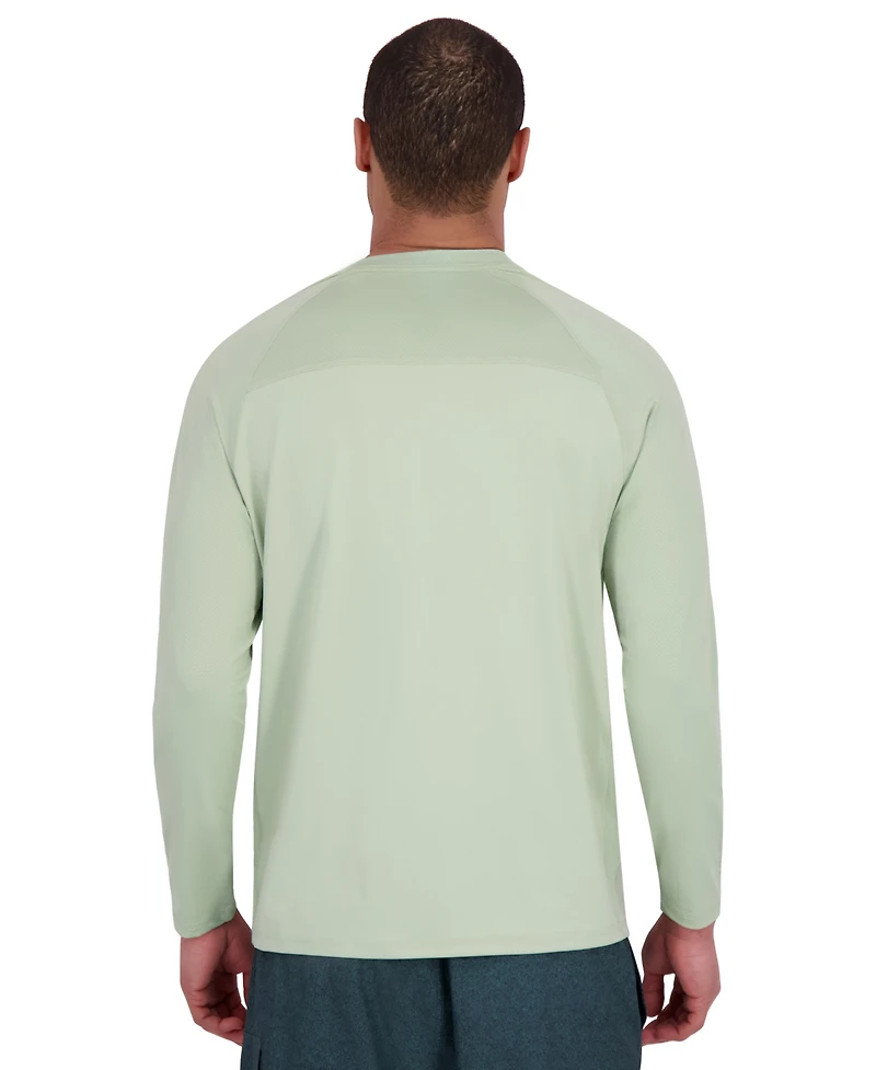 Spyder Men's Textured Panel Long -Sleeve Upf 50+ Rashguard