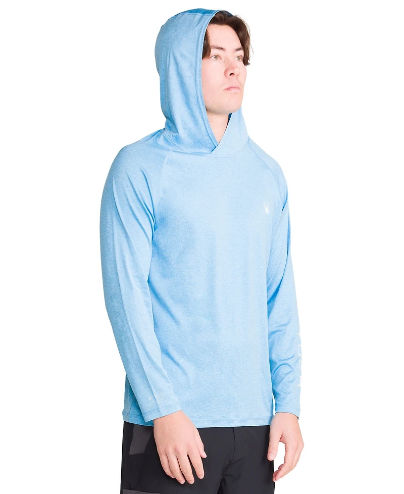 Spyder Men's Hooded Raglan Long-Sleeve Upf 50+ Rashguard