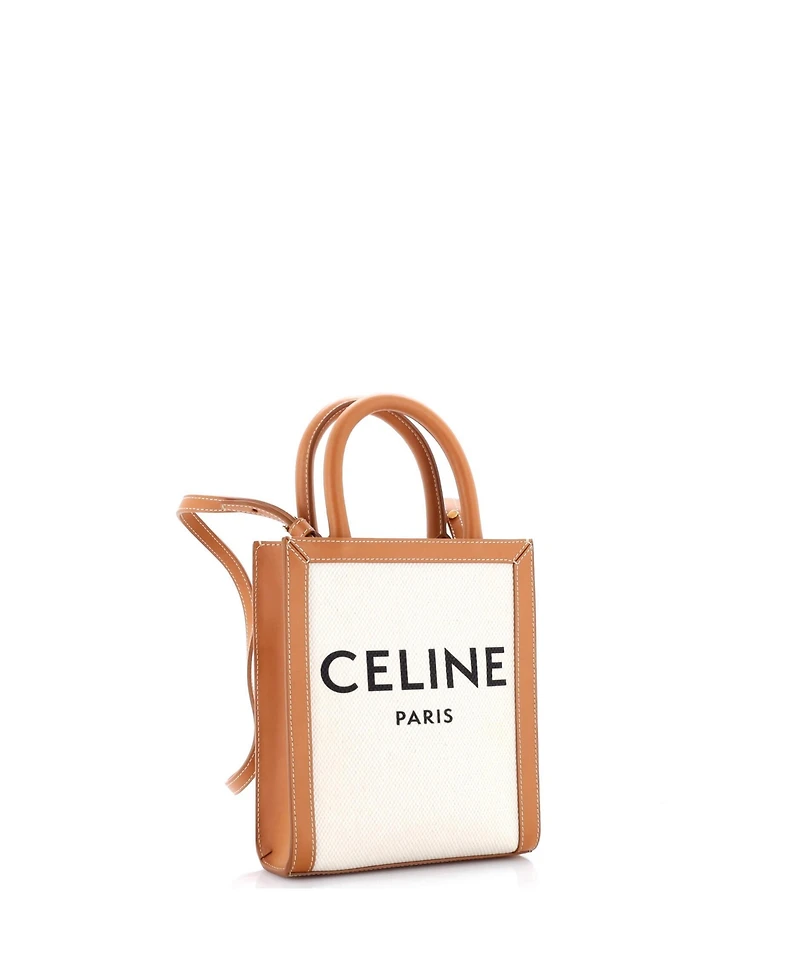 Pre-Owned Celine Mini Vertical Cabas Tote Canvas with Leather