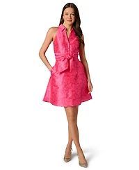 Adrianna Papell Women's Floral Sleeveless Tie-Waist Mini Dress