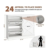 gaomon Wide Freestanding Shoe Storage Cabinet with 4 Flip Drawers
