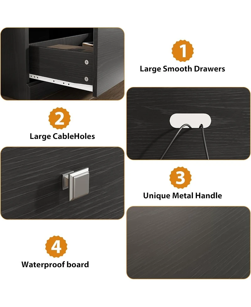 gaomon Tv Stand for Tv, Entertainment Center with Storage Drawer, Mid-Century Modern Console Open Shelves