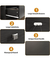 gaomon Tv Stand for Tv, Entertainment Center with Storage Drawer, Mid-Century Modern Console Open Shelves