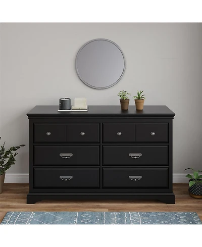 flynama Bristol 6 Drawer Elegant Dresser Mdf Particleboard for Bedroom Guest Room