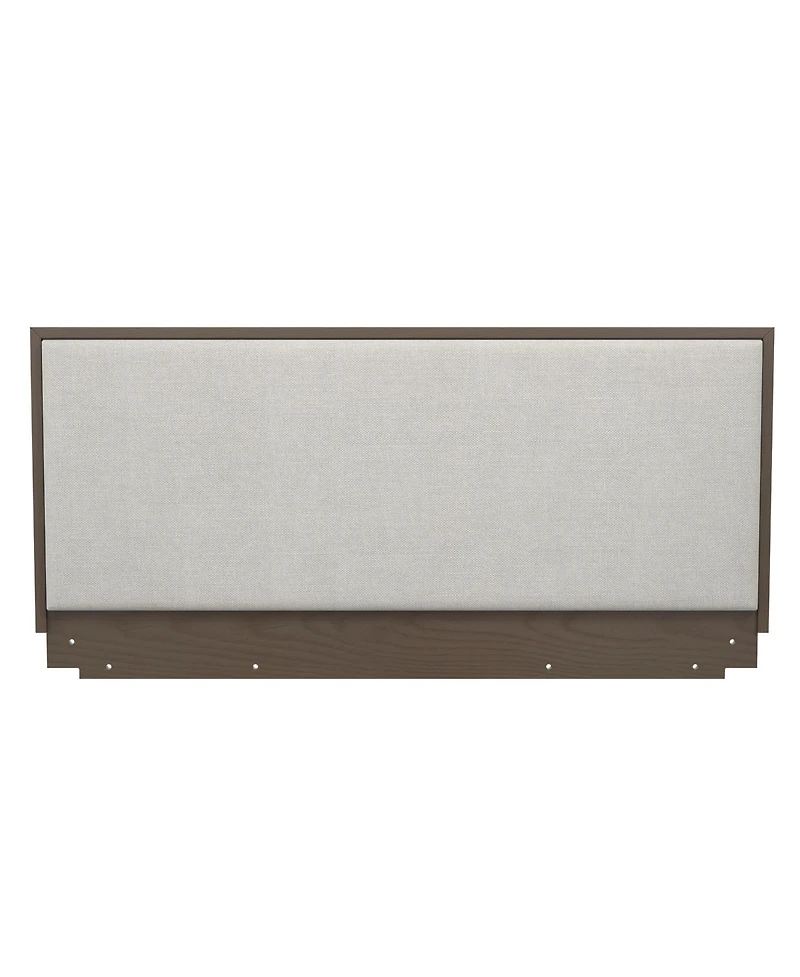 Flynama Upholstered Wood Headboard Modern Minimalist 40.5 inch Tall with Wooden Trim