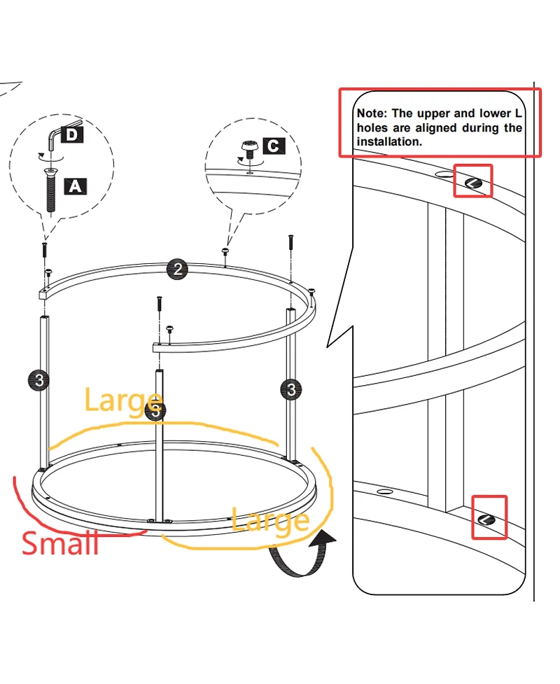 Rainsken Nesting Coffee Table Set of 2, 27.6" Round Center Table, Wood Marble Pattern Top with Sturdy Metal Frame for Living Room