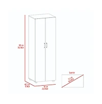 flynama Slim Armoire for Bedroom with 2 Shelves Hanging Rod Double Door
